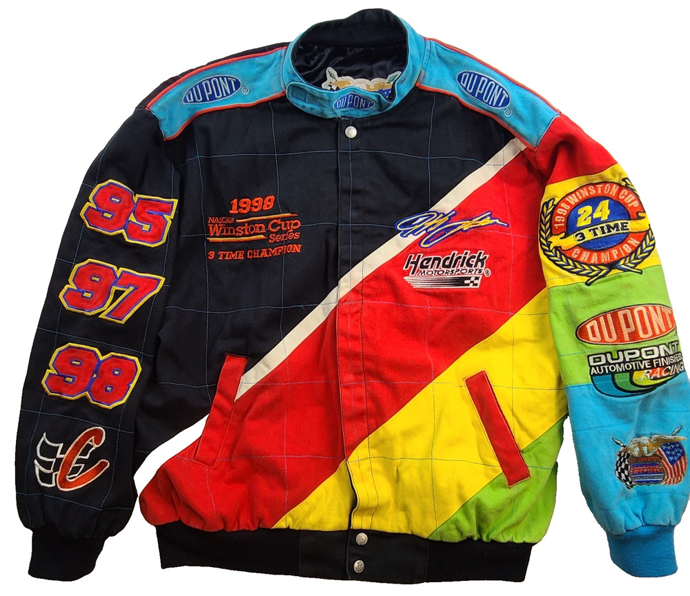 Vintage Jeff Hamilton Jeff Gordon 1998 NASCAR Winston Cup Champion Jacket L #24